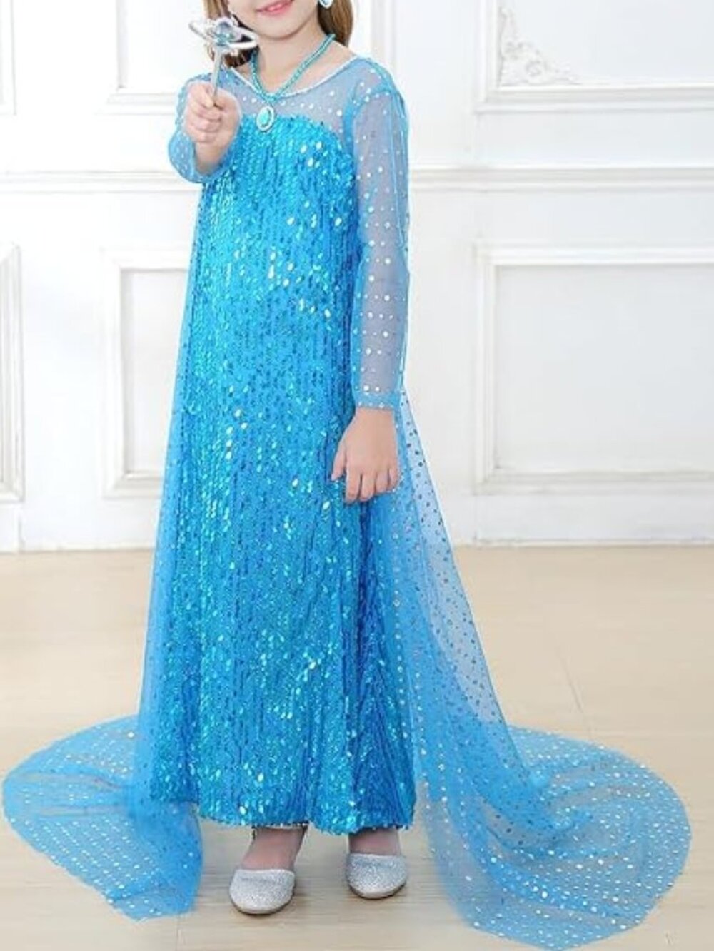 DELUXE Frozen Elsa TULLE LAYERED dress GOWN SIZE 10